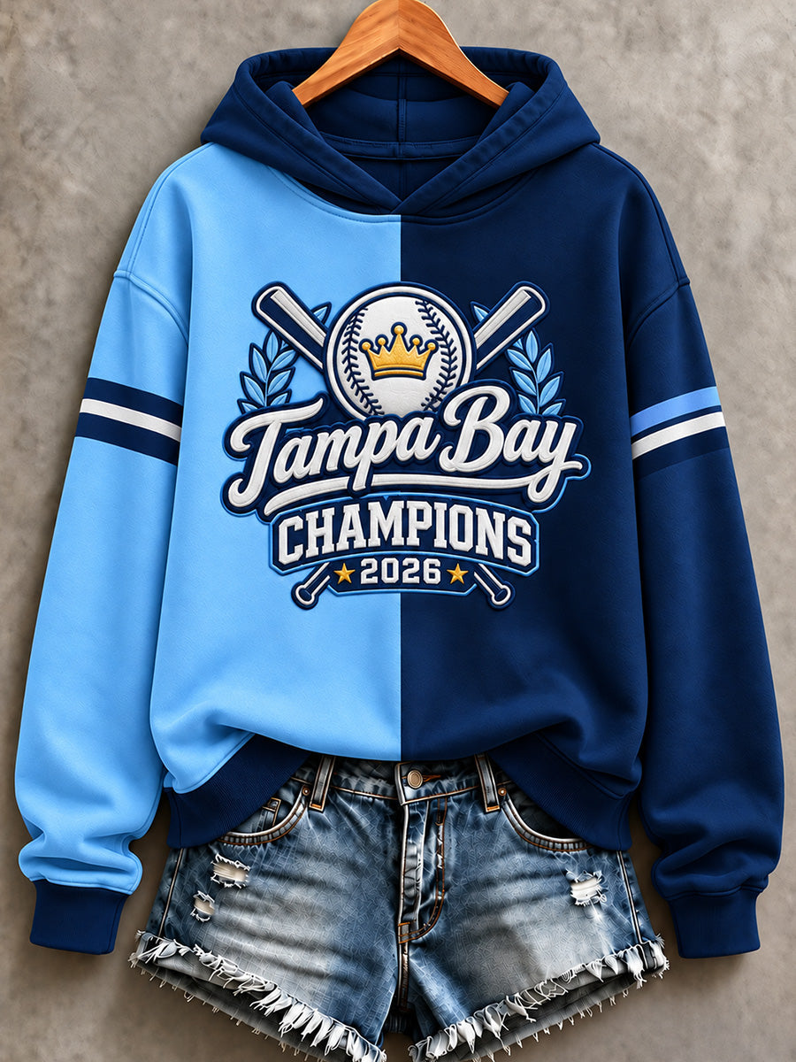 Women's Tampa Bay Baseball Lover Print Hoodie gracestitchs