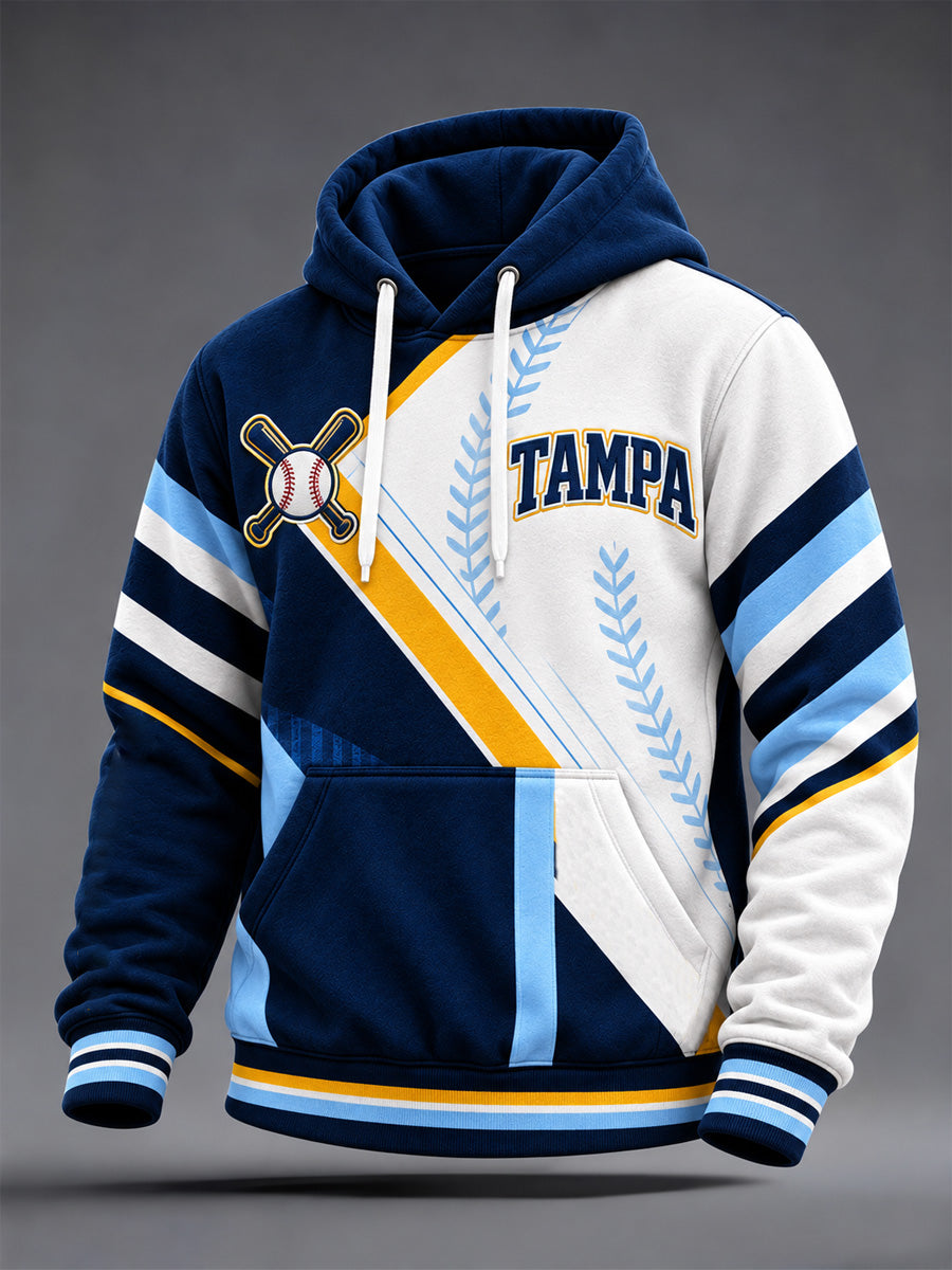 Men's Gift For Baseball Fans Print Oversized Drop-Shoulder Hoodie with Pockets gracestitchs