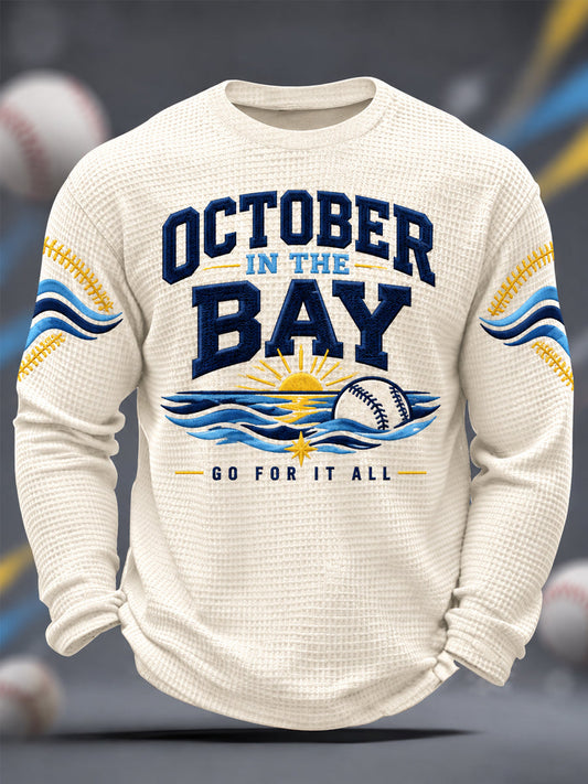 Men's Gift For Baseball Fans Casual Waffle Long Sleeve T-Shirt gracestitchs