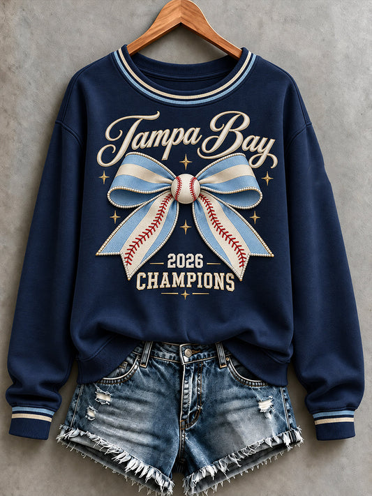 Women's Tampa Bay Baseball Lover Printed Sweatshirt gracestitchs