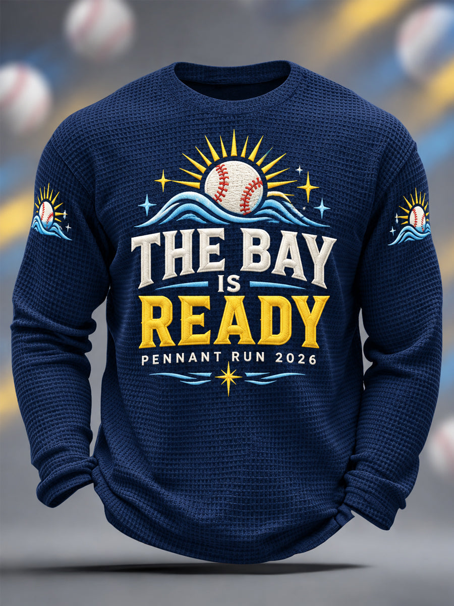 Men's Gift For Baseball Fans Casual Waffle Long Sleeve T-Shirt gracestitchs