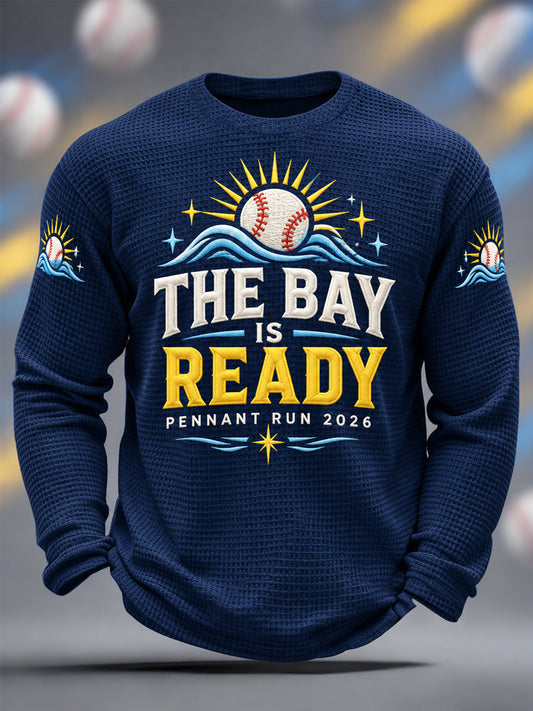 Men's Gift For Baseball Fans Casual Waffle Long Sleeve T-Shirt gracestitchs
