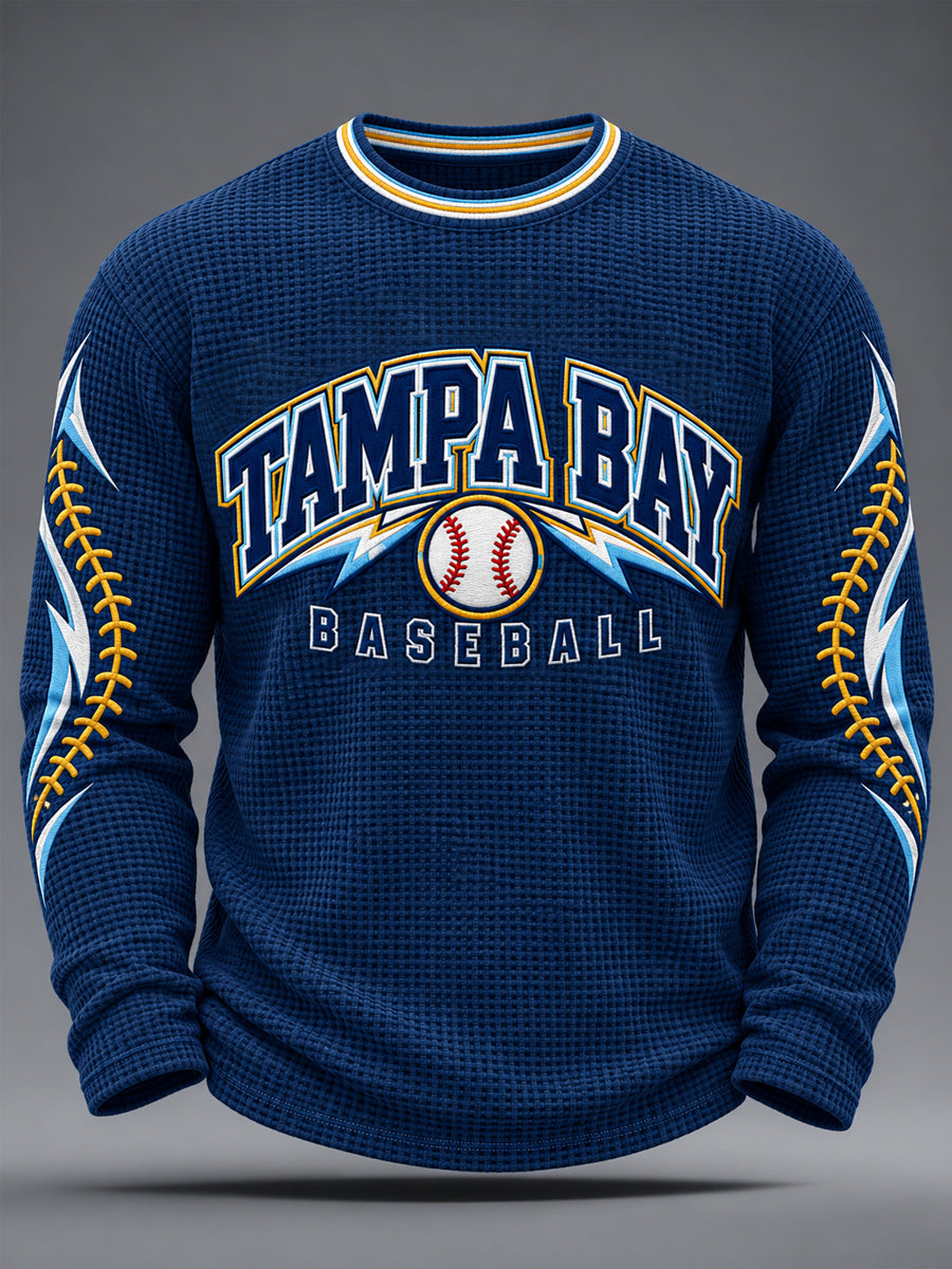 Men's Gift For Baseball Fans Casual Waffle Long Sleeve T-Shirt gracestitchs