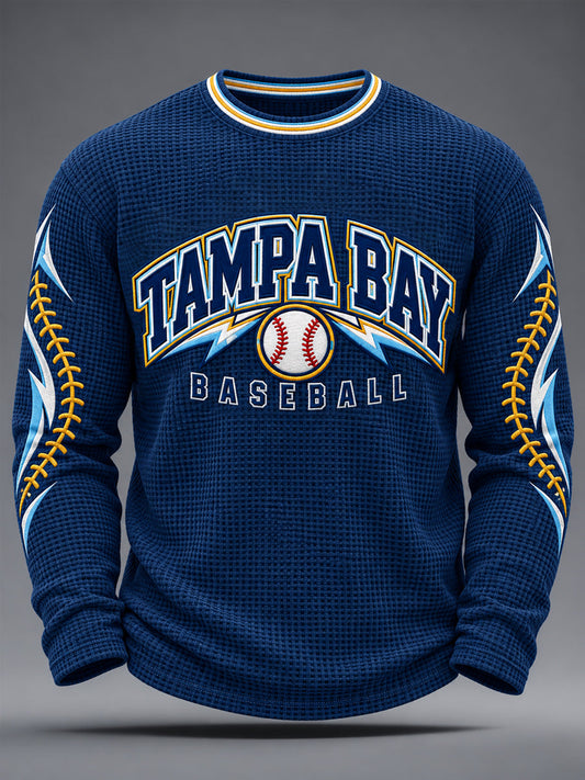 Men's Gift For Baseball Fans Casual Waffle Long Sleeve T-Shirt gracestitchs