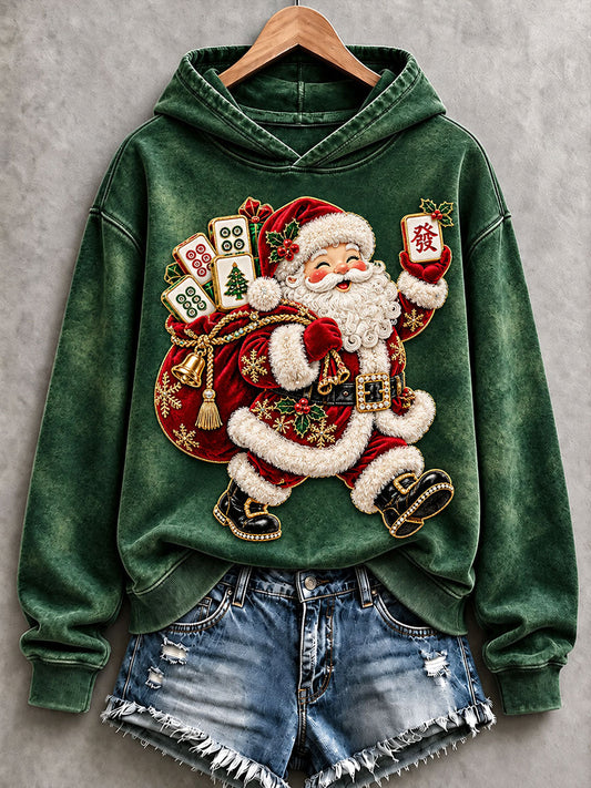 Women's Mahjong Santa Claus Hoodies gracestitchs