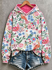 Women's Mahjong and Floral/Bird-Motif Hoodies gracestitchs