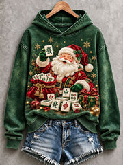 Women's Mahjong Santa Claus Hoodies gracestitchs