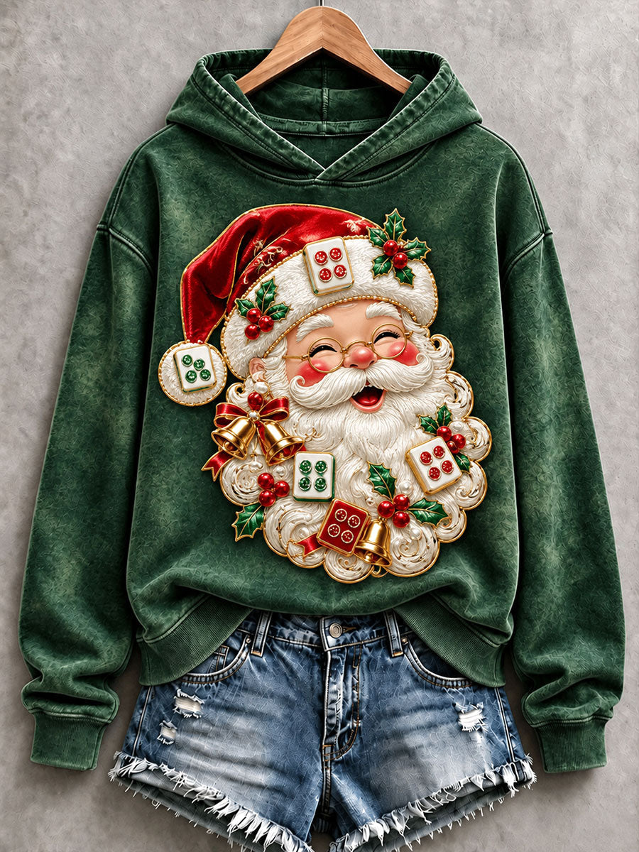 Women's Mahjong Santa Claus Hoodies gracestitchs