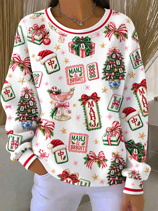 Women's Mahjong Christmas Sweatshirts gracestitchs