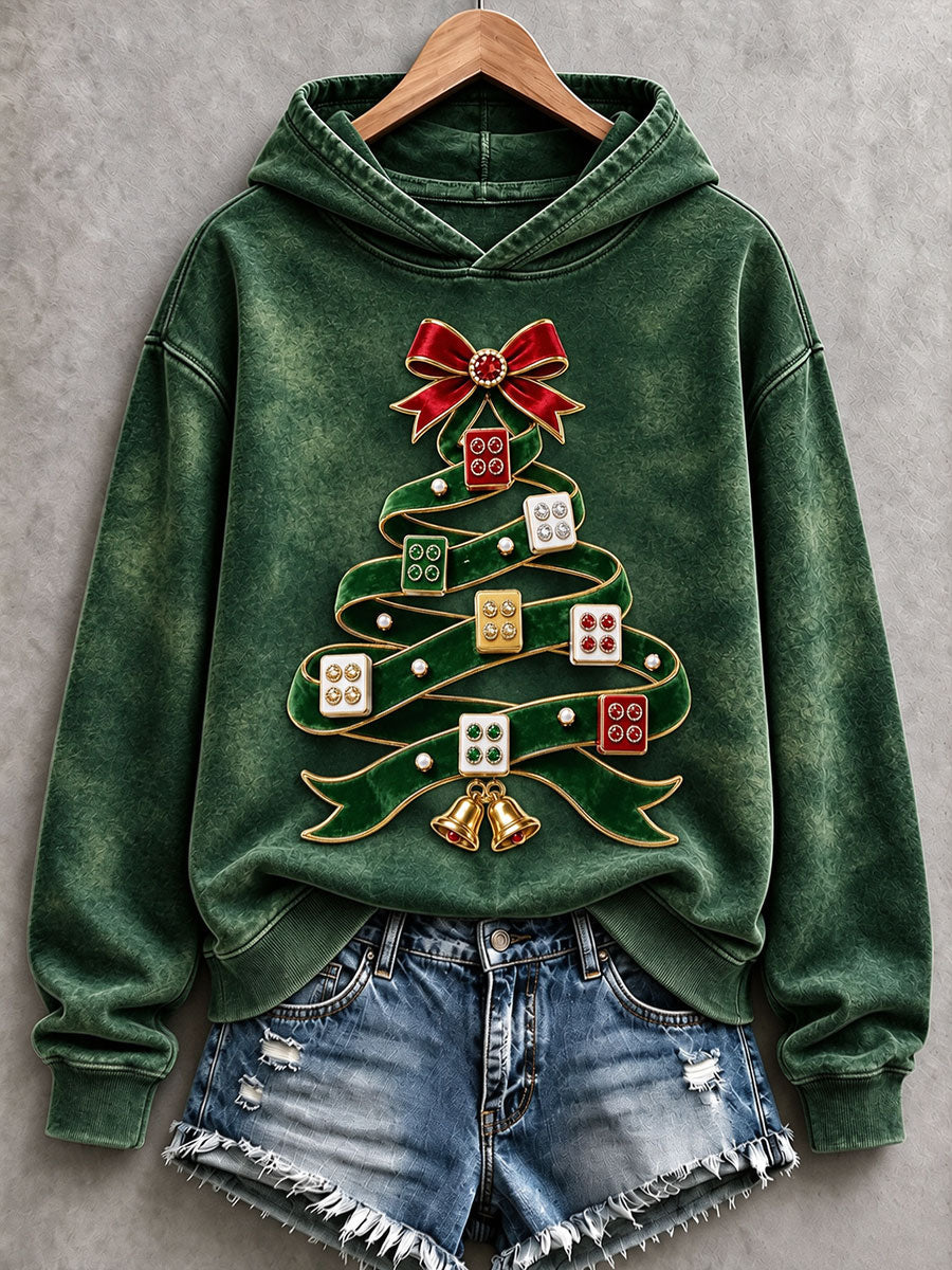 Women's Mahjong Christmas Tree Hoodies gracestitchs