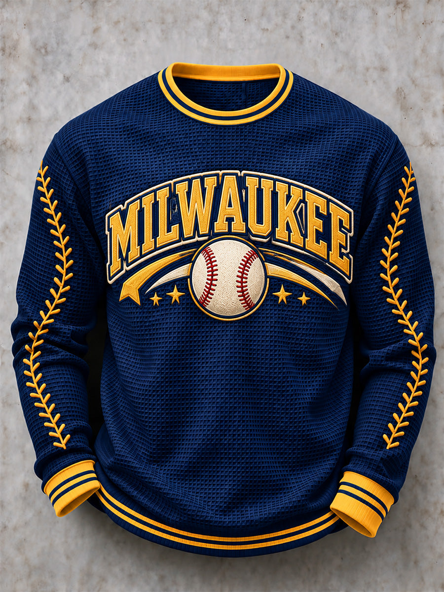 Men's Gift For Baseball Fans Print Waffle Top gracestitchs