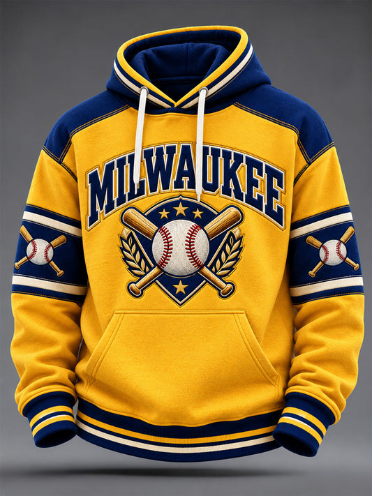 Men's Gift For Baseball Fans Print Oversized Drop-Shoulder Hoodie with Pockets gracestitchs