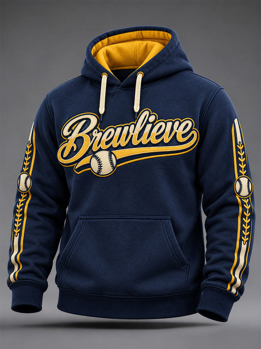 Men's Gift For Baseball Fans Print Oversized Drop-Shoulder Hoodie with Pockets gracestitchs