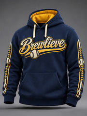 Men's Gift For Baseball Fans Print Oversized Drop-Shoulder Hoodie with Pockets gracestitchs