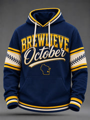 Men's Gift For Baseball Fans Print Oversized Drop-Shoulder Hoodie with Pockets gracestitchs