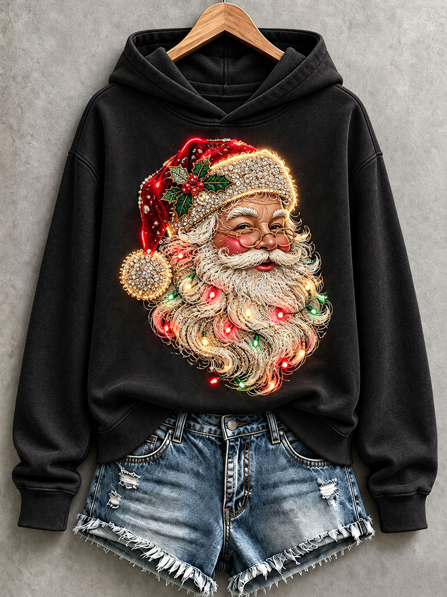 Women's Funny Santa Hoodie gracestitchs