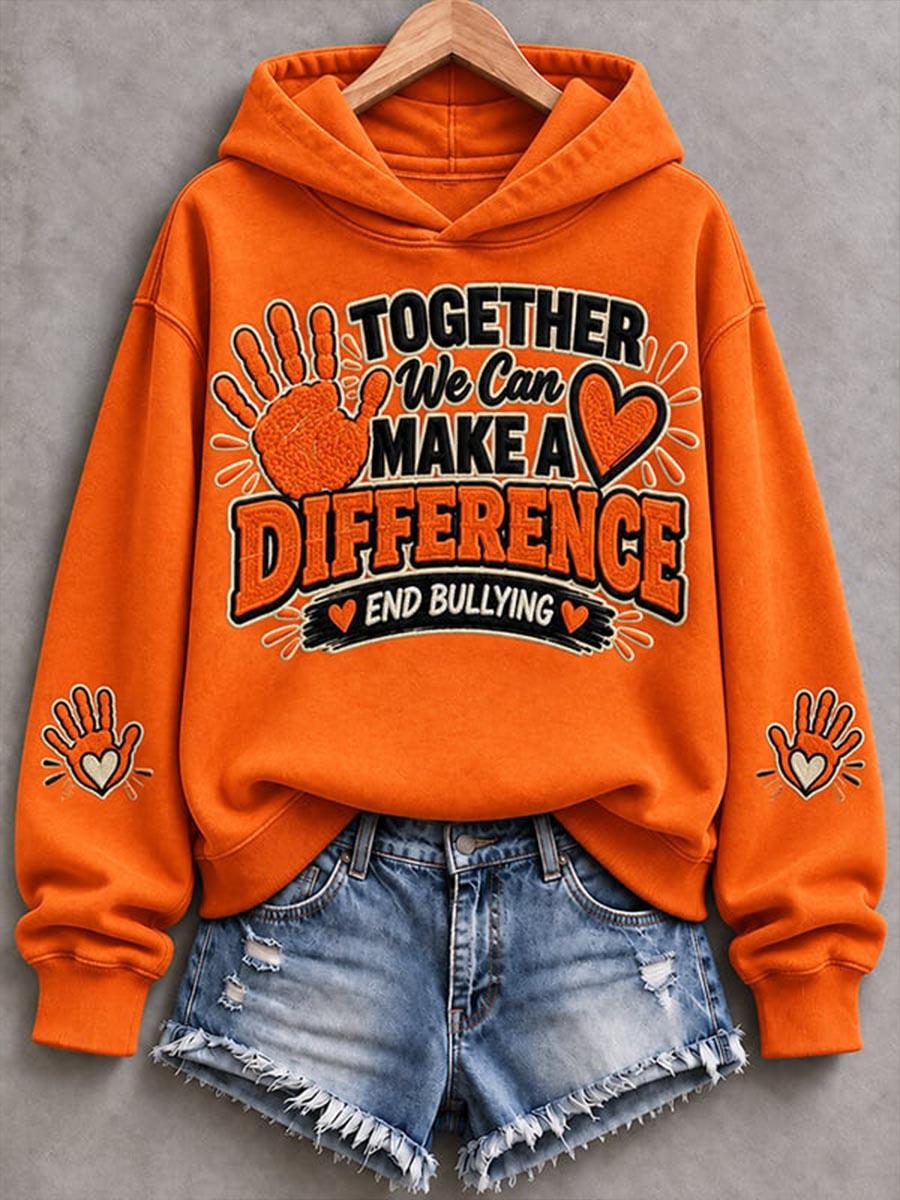Women's End Bullying Print Hoodie gracestitchs