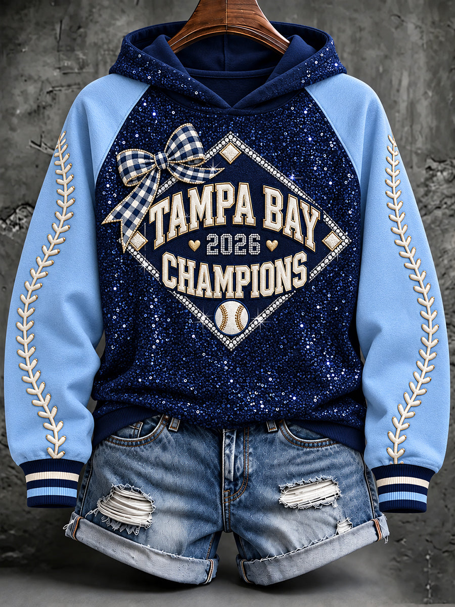 Women's Tampa Bay Baseball Lover Printed Hoodie gracestitchs
