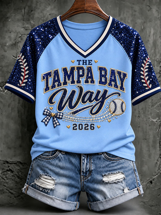 Women's Tampa Bay Baseball Lover Printed T-shirt gracestitchs