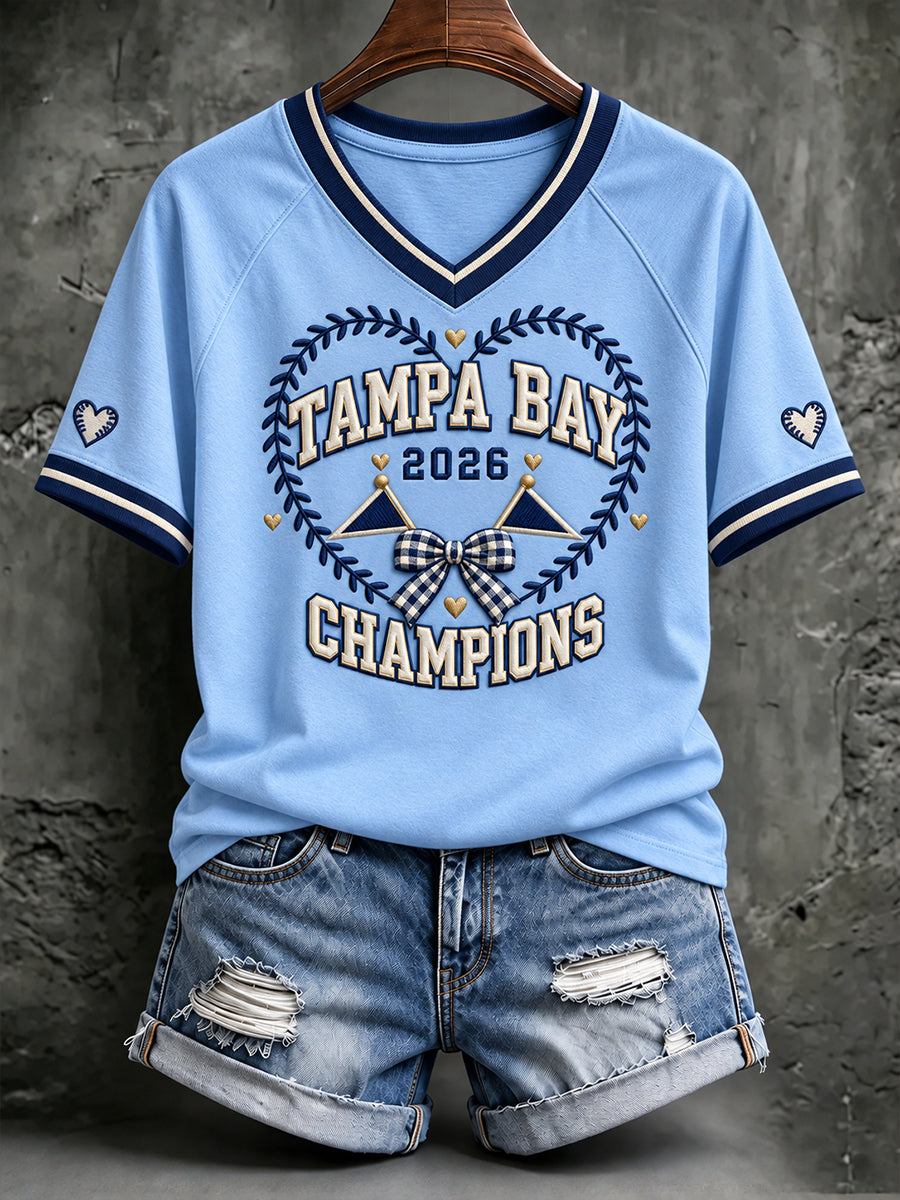 Women's Tampa Bay Baseball Lover Printed T-shirt gracestitchs