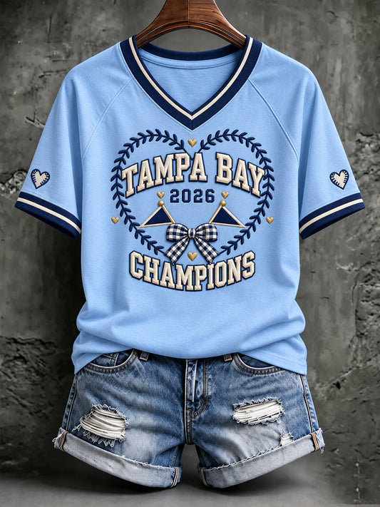 Women's Tampa Bay Baseball Lover Printed T-shirt gracestitchs