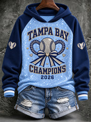 Women's Tampa Bay Baseball Lover Printed Hoodie gracestitchs
