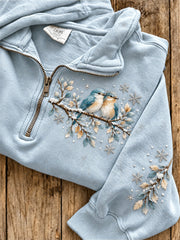 Women's Sialia Sialis and Floral Pattern Casual Half-Zip Sweatshirt gracestitchs