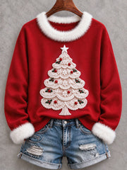 Women's Christmas Tree Print Tops gracestitchs