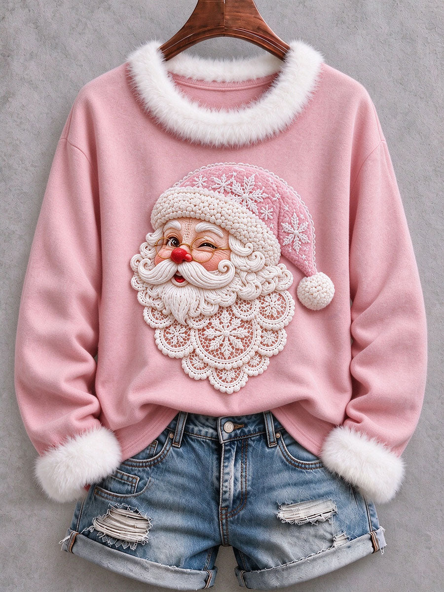 Women's Santa Claus Print Tops gracestitchs