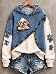 Women's Cute Dog Print Sweatshirt gracestitchs