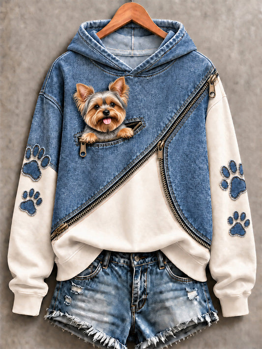 Women's Cute Dog Print Sweatshirt gracestitchs