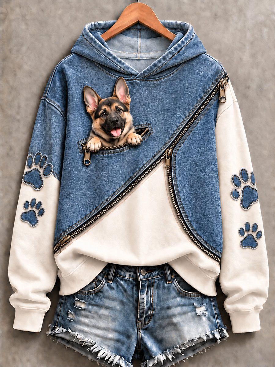 Women's Cute Dog Print Sweatshirt gracestitchs
