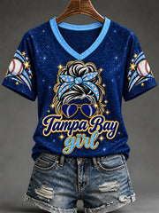 Women's Gift For Baseball Fans Casual V-Neck Tee gracestitchs
