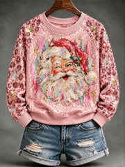 Women's Christmas Santa Claus Print Casual Sweatshirt gracestitchs