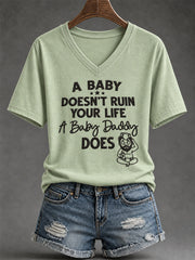 Women's Sassy & Sarcastic Funny Graphic Print V-Neck Tee gracestitchs