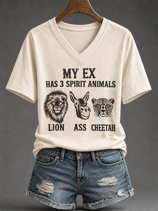 Women's Sassy & Sarcastic Funny Graphic Print V-Neck Tee gracestitchs