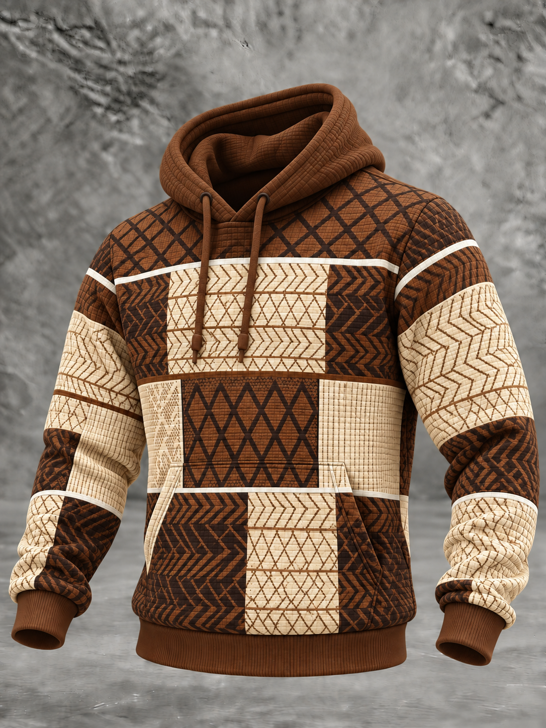 Men's West Checkered Cotton Hoodie gracestitchs