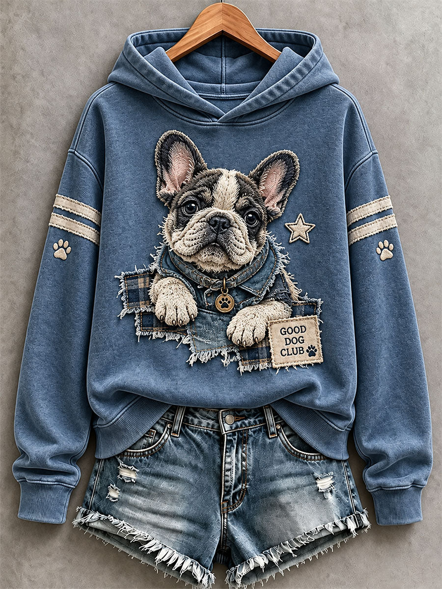 Women's Cute French Bulldog Hoodie gracestitchs