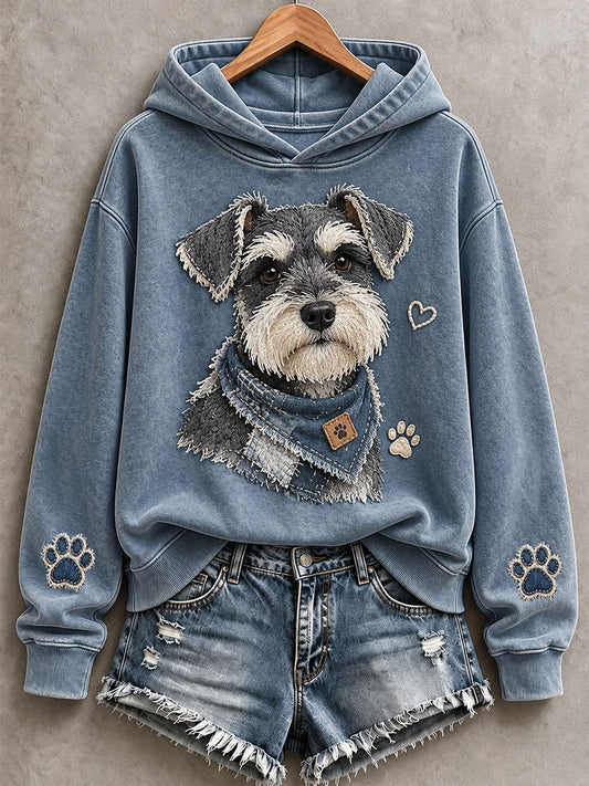 Women's Cute Schnauzer Hoodie gracestitchs