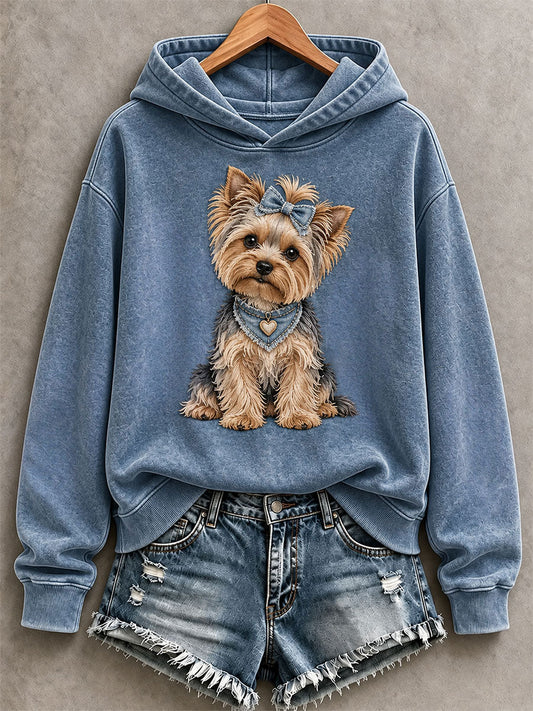 Women's Cute Yorkshire Terrier Hoodie gracestitchs