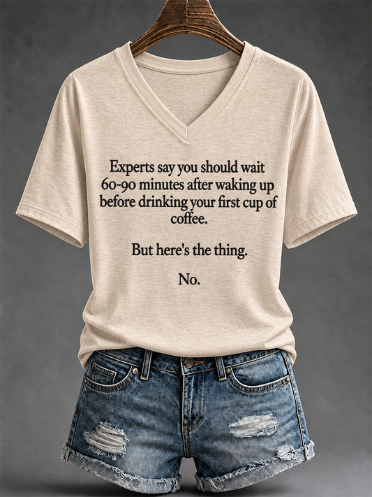 Women's Sassy & Sarcastic Funny Graphic Print V-Neck Tee gracestitchs