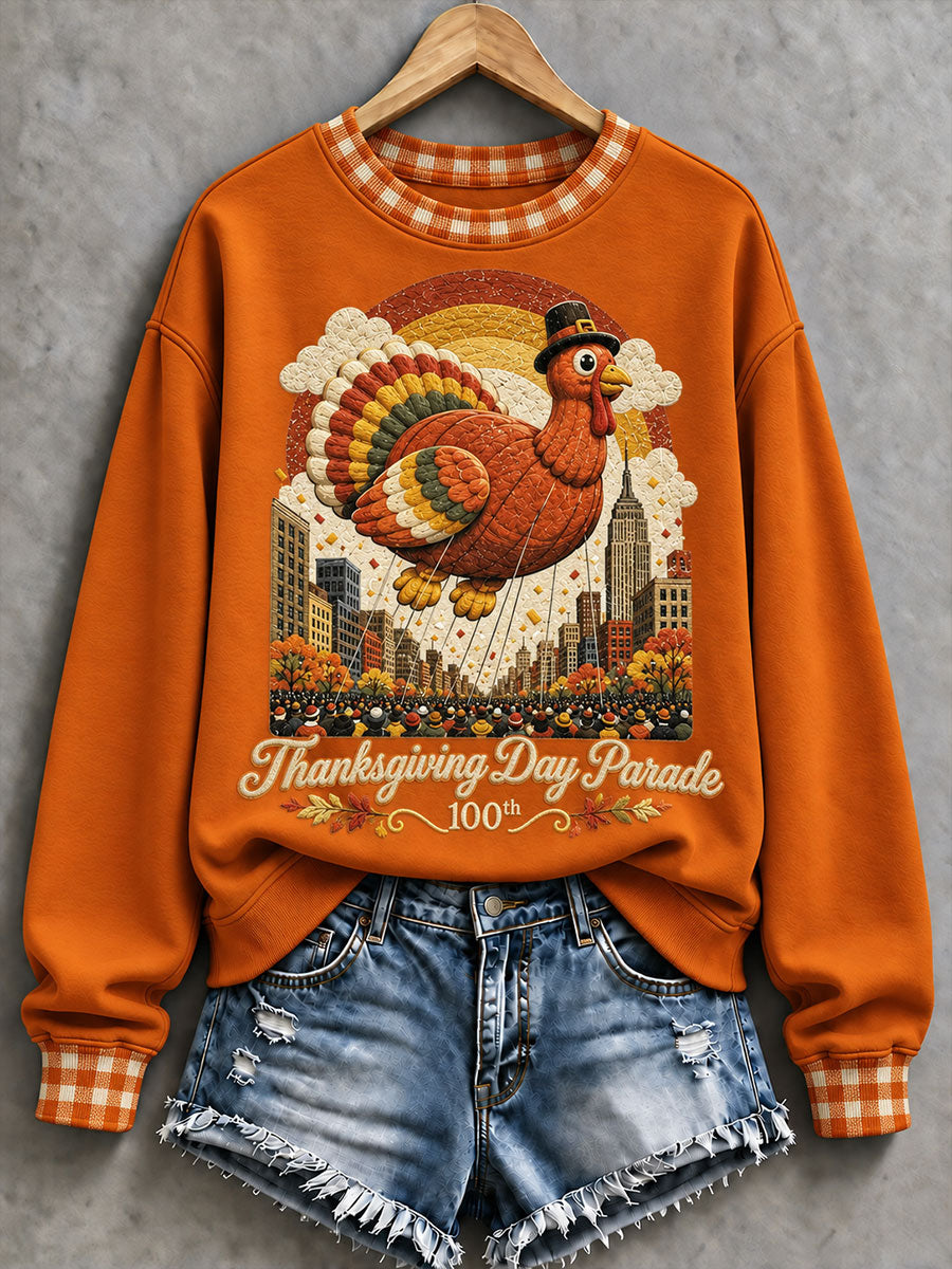 Women's Thanksgiving Parade Print Casual Sweatshirt gracestitchs
