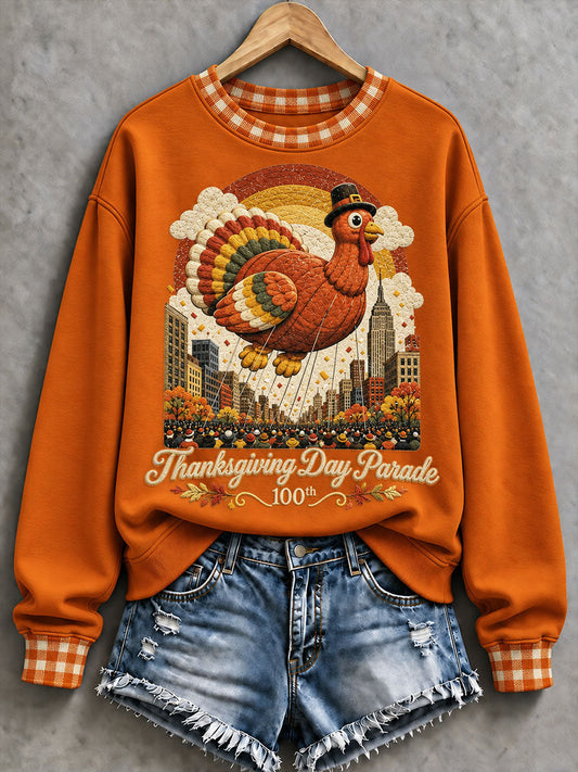 Women's Thanksgiving Parade Print Casual Sweatshirt gracestitchs