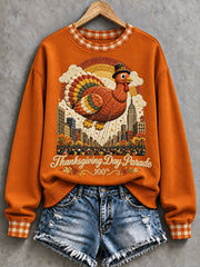 Women's Thanksgiving Parade Print Casual Sweatshirt gracestitchs