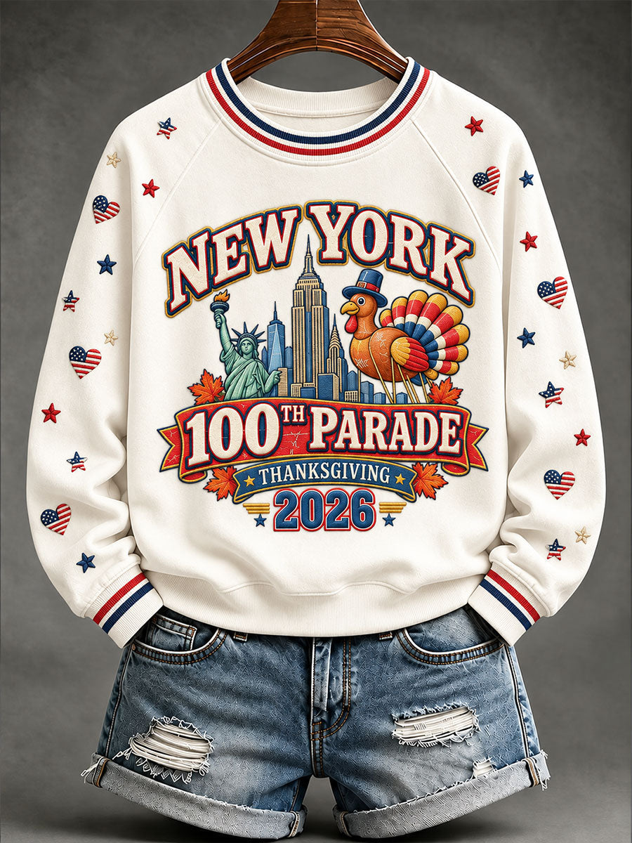 Women's Thanksgiving Day Parade Print Casual Sweatshirt gracestitchs