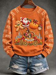 Women's Thanksgiving Day Parade Print Casual Sweatshirt gracestitchs