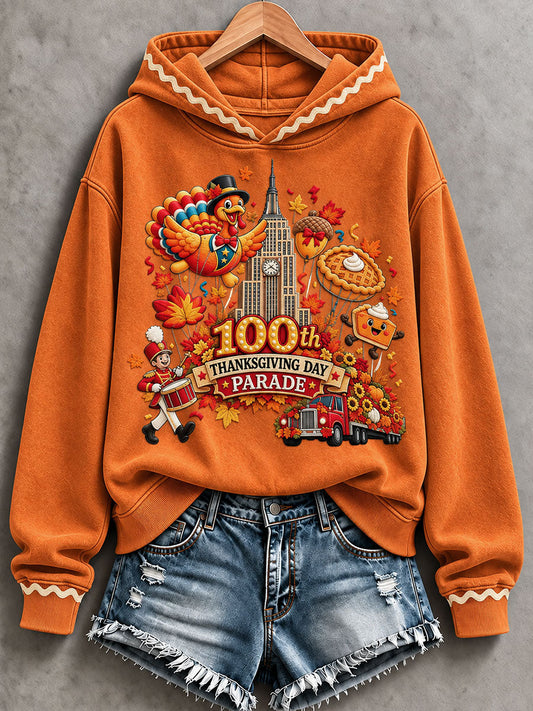 Women's Thanksgiving Day Parade Print Casual Sweatshirt gracestitchs