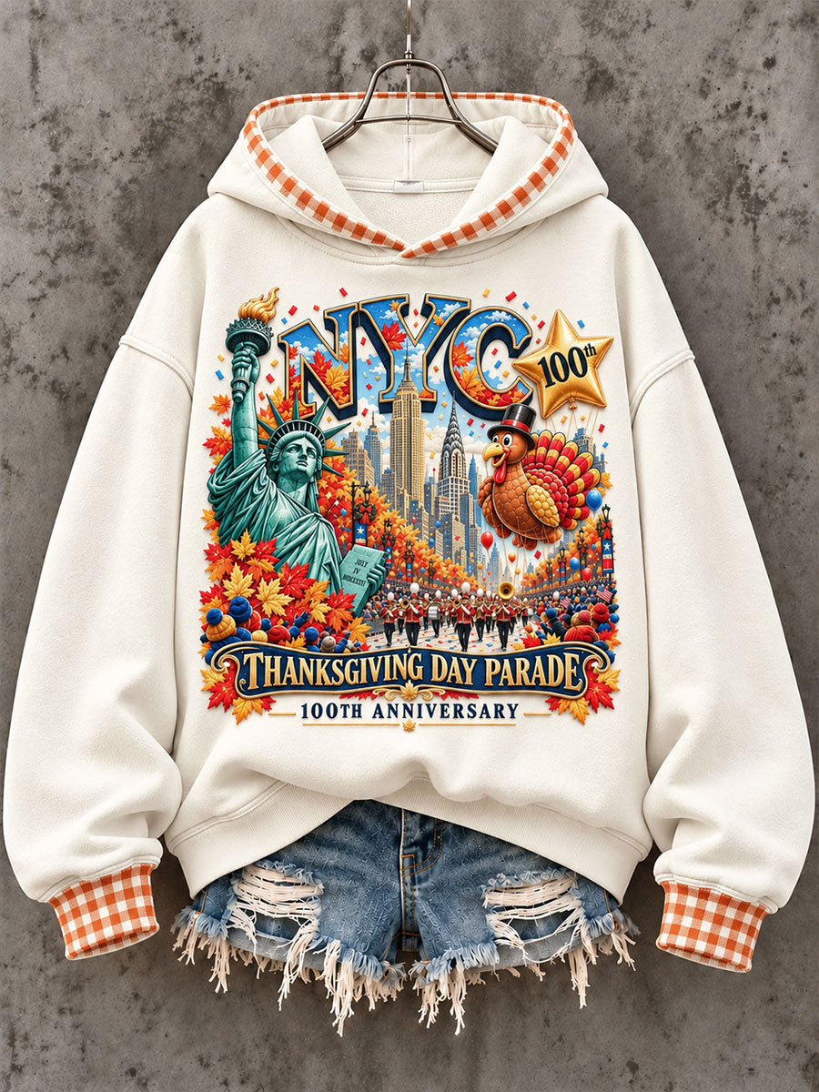 Women's Thanksgiving Parade Print Casual Sweatshirt gracestitchs