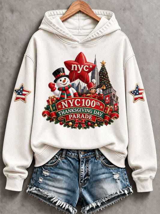 Women's Thanksgiving Day Parade Print Casual Sweatshirt gracestitchs