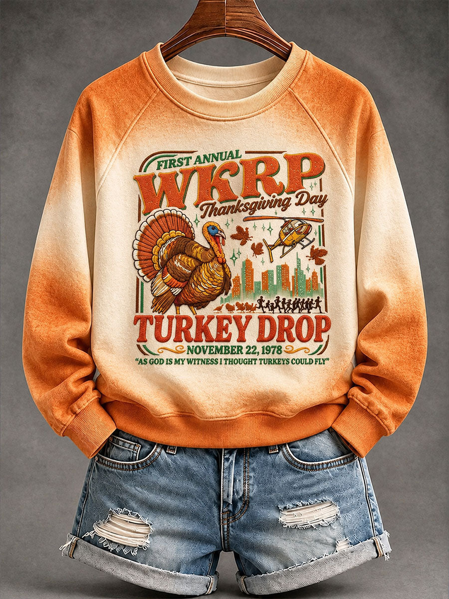 Women's Thanksgiving Day Parade Print Casual Sweatshirt gracestitchs